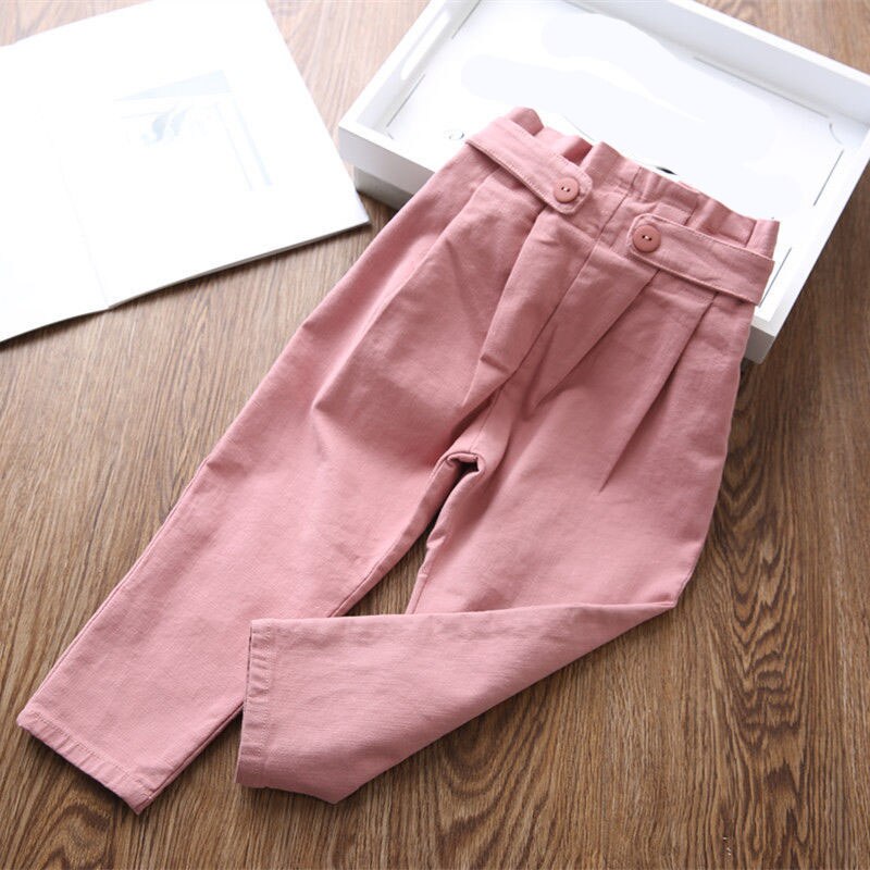 Pantalones de talla grande para niña, ropa para niño, pantalones informales con volantes blancos sólidos, 140, 150