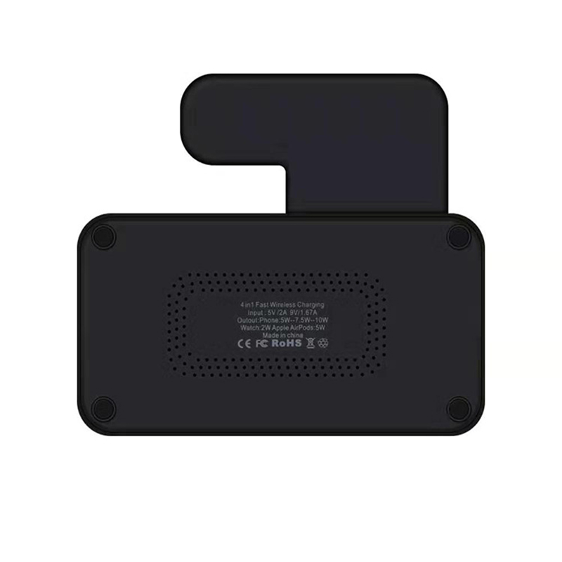 4-in-1 Wireless Charger Stand for iPhone, Apple Watch, AirPods - 15W Qi Fast Charging Desk Holder