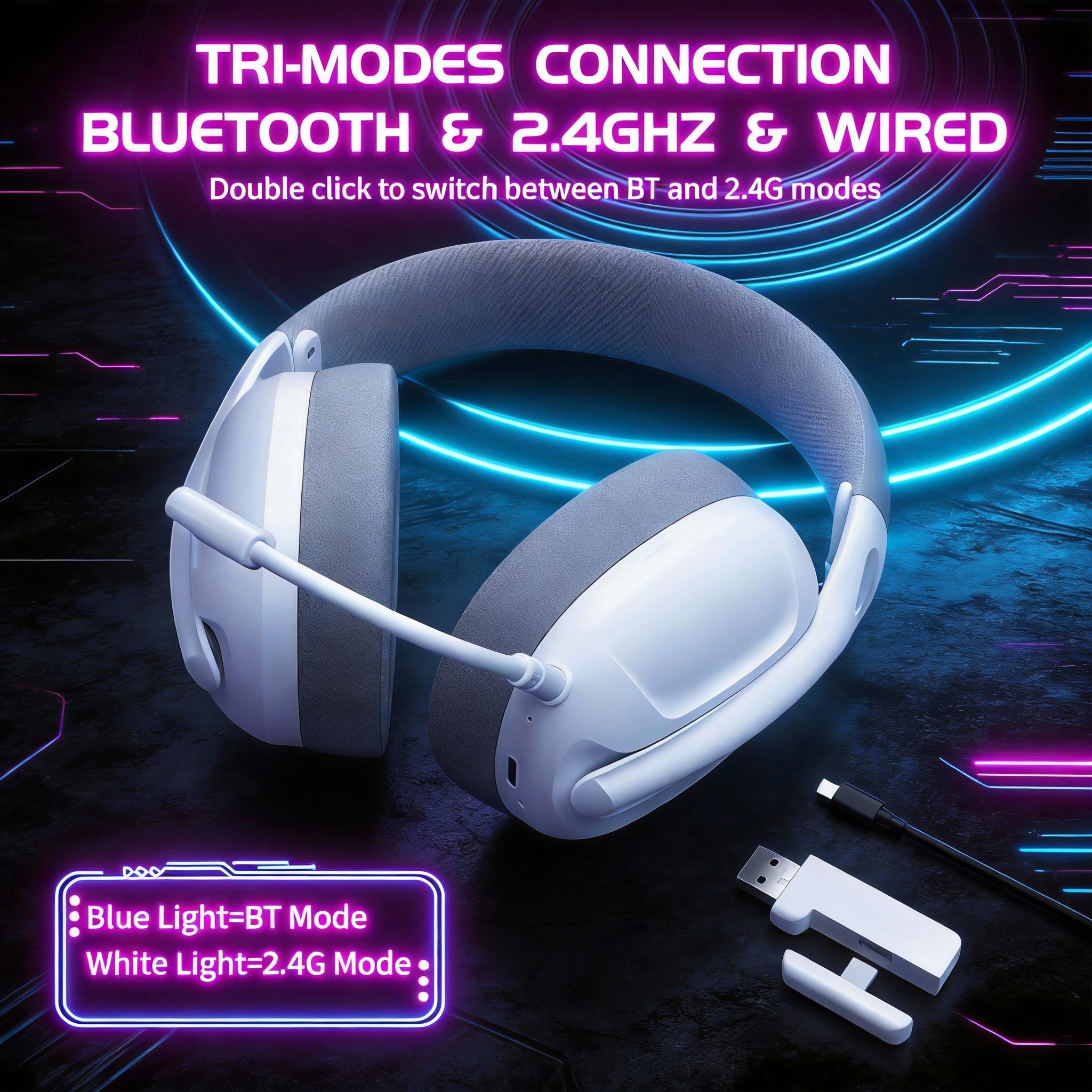 SMAILWOLF L80 Bluetooth wireless wired three-mode gaming headset laptop home lightweight headset with microphone