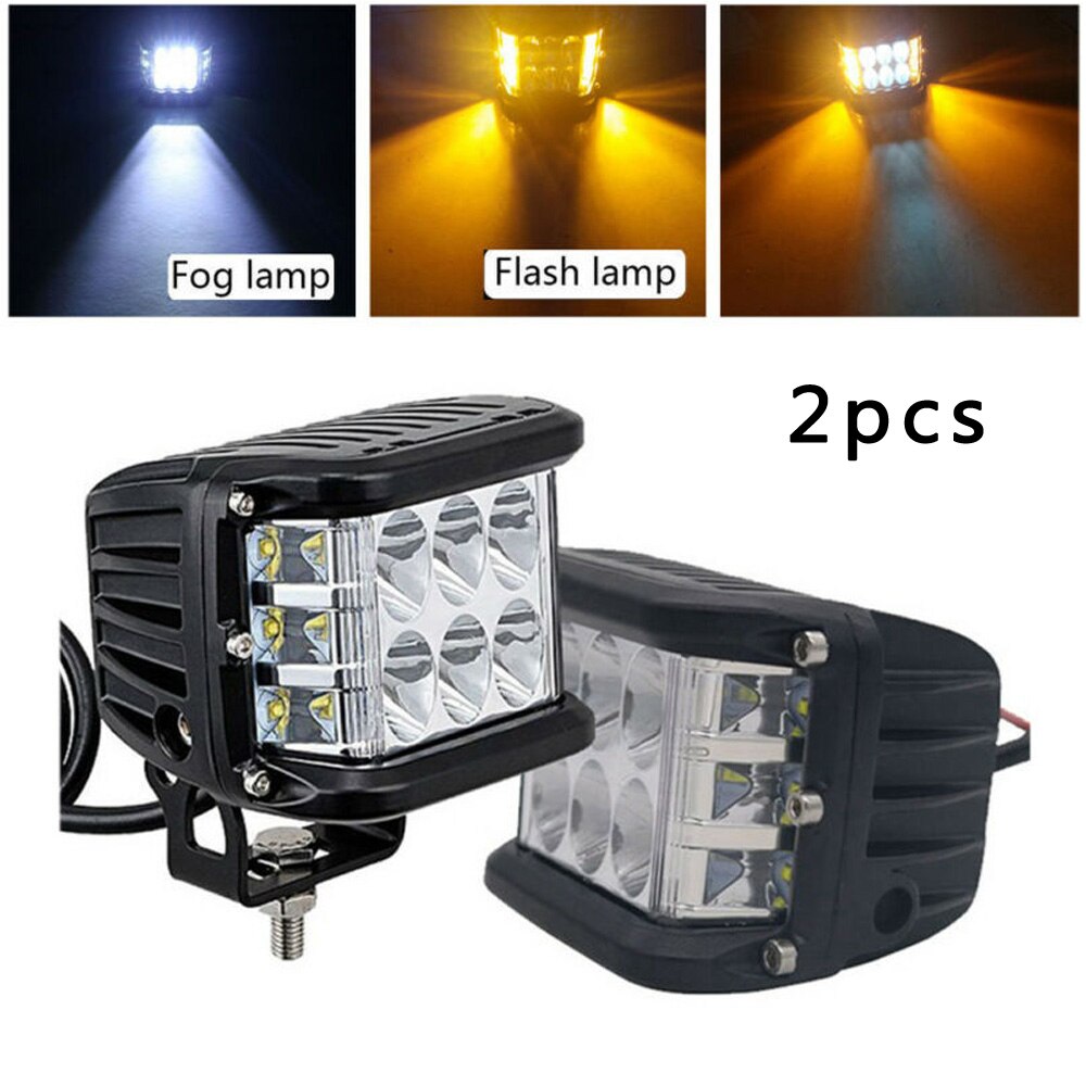 Auto Vrachtwagen 45W Werk Lichtbalk Koplamp Flash Lamp 12V 24V Led Verlichting Wit Amber Rijden lamp IP67 6000LM Spuiten Auto Licht: Default Title