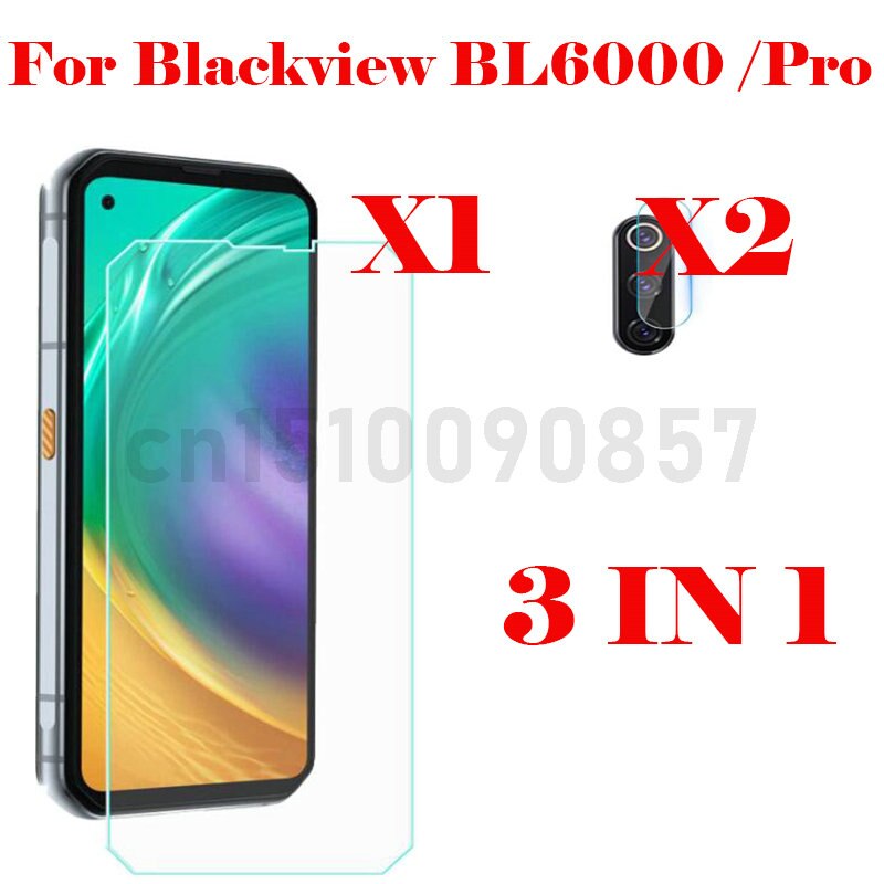 3-w-1 etui + kamera szkło hartowane dla Blackview BL6000 zawodowiec 5G ScreenProtector szkło dla Blackview BL6000 2.5D szkło: Blackview BL6000 / 3 in 1