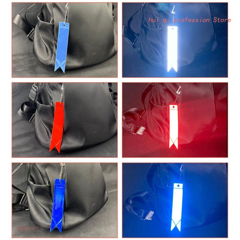 Riflettore con catene portachiavi riflettente ciondolo riflettente in PVC ciondolo riflettore per bambini per zaino da ciclismo per borsa da scuola
