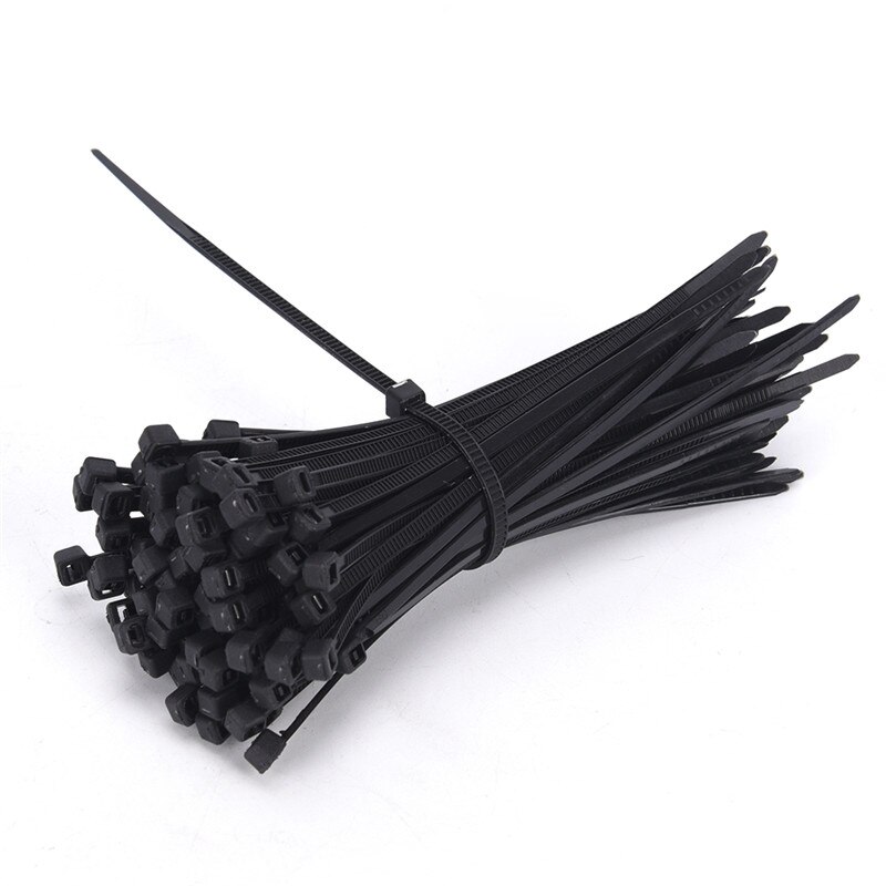 1000 Stks/set Nylon Plastic Self-Locking Cable Zip Tie 2.5*100/150/200 Mm Zwart Netwerk draad