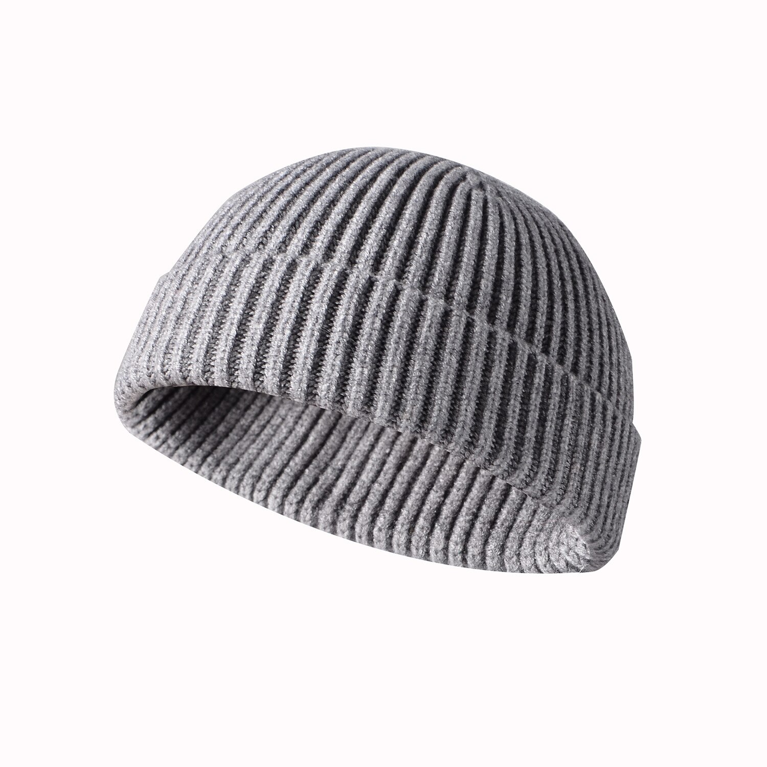 Men/Women Unisex Autumn Winter Knitted Hat Beanie Skull Cap Sailor Cap Cuff Brimless Retro Warm Hat Retro Warm Hat: Gray