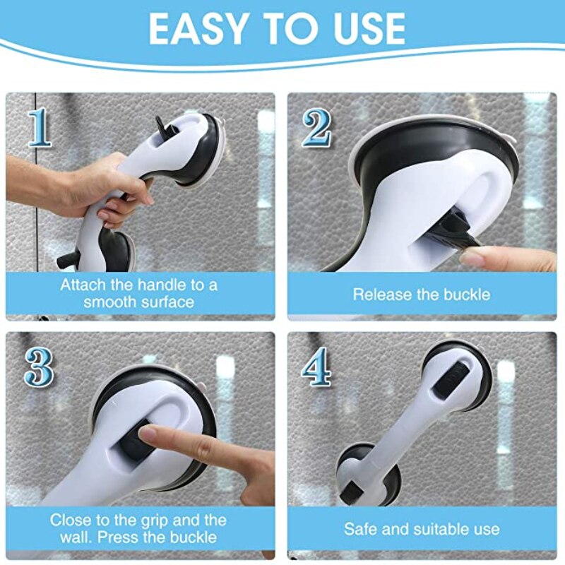 Antislip Grab Bar Badkamer Veiligheid Ondersteuning Wc Handvat Vacuüm Zuignap Leuning Geavanceerde Extra Douche Handvat Voor Douche