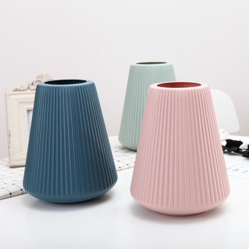 Vase en plastique grand Vase minimaliste décoration maison Imitation glaçure fleur fille panier Vases mariage plantes hydroponiques créatifs