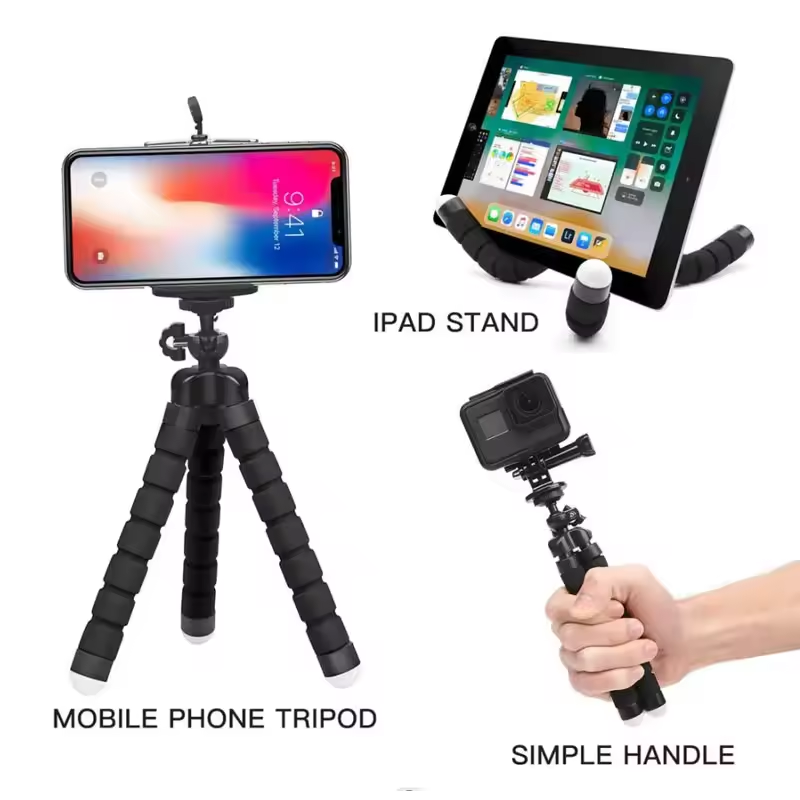 Stativ stativ til telefon mobil kamera holder klip smartphone monopod tripod stand blæksprutte mini stativ stativ til telefon