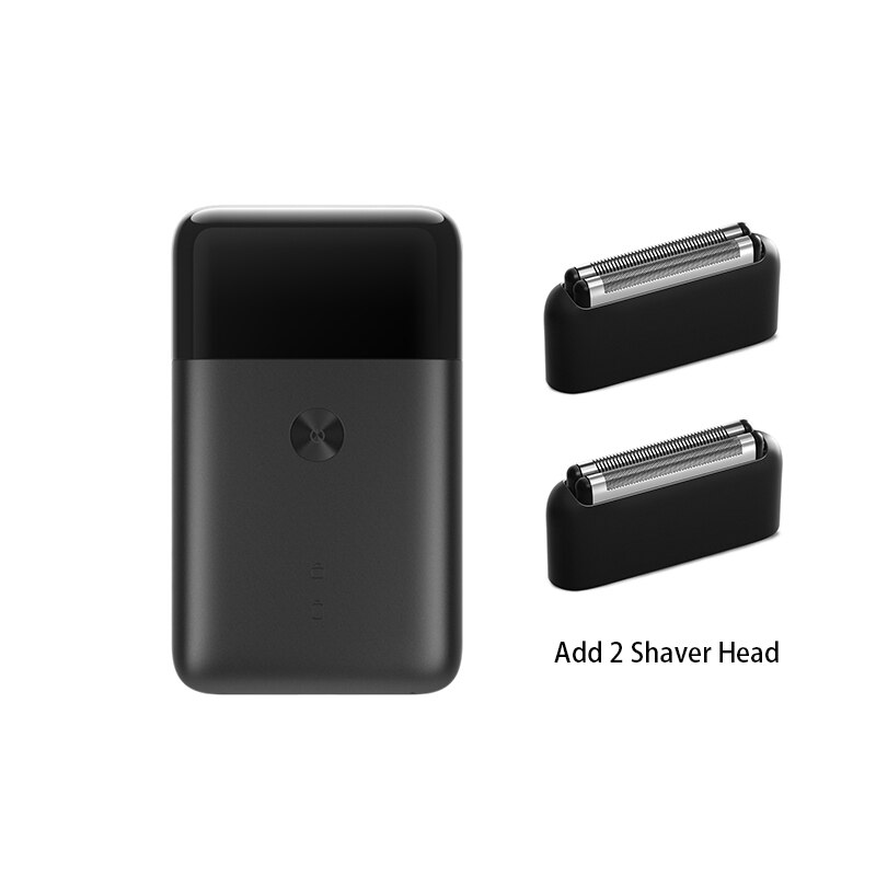 Xiaomi mijia barbeador elétrico recarregável, 2 lâminas, usb, mini, molhado, aparador de barba e barba, novo, 2019: Add 2 Shaver Head