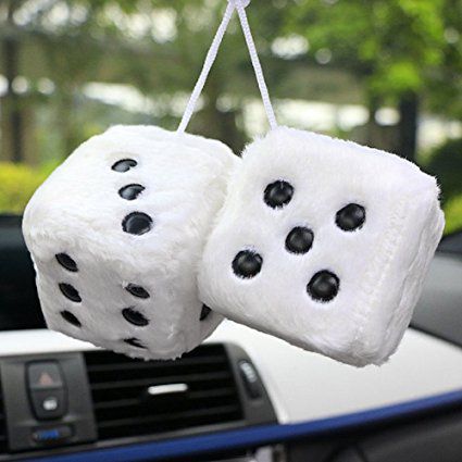 Dados de felpa coloridos para espejo retrovisor de coche, colgante, adornos, colgante, colgante, estilo de coche, THM vl, JDM