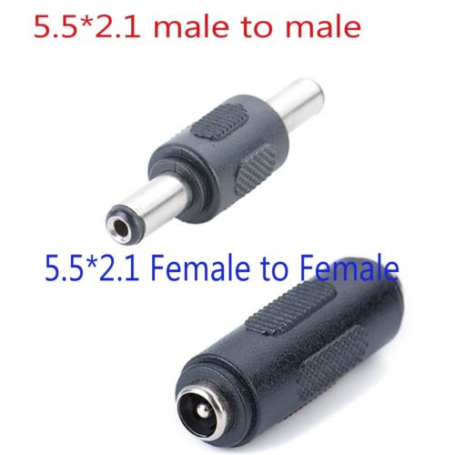5.5 mmx 2.1mm kvindelig til kvindelig mand til mand dc-cctv strømkoblingsadapteradapter: Begge varer  (2 stk)