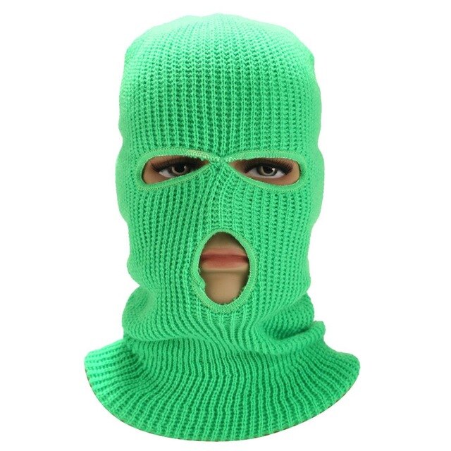 Unisex Cycling Face Mask 3 Holes Winter Neon Mask Cycling Mask Outdoor Halloween Caps Motorcycle Bicycle Ski Cycling Scarf Masks: Green