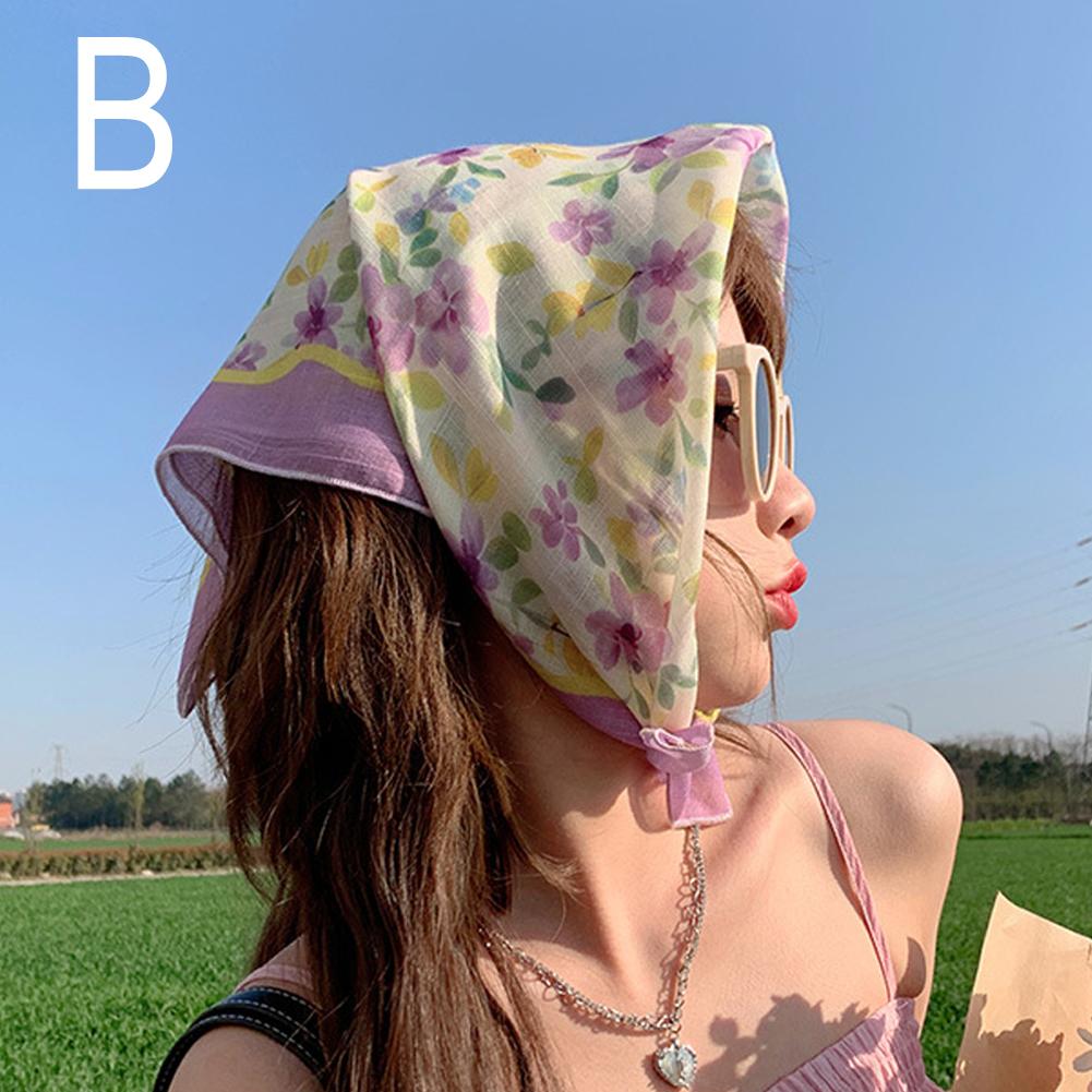 Bufanda pequeña de seda para mujer, pañuelos con flores para el cuello, banda para el pelo, diadema de lino y algodón, pañuelo para el cuello, chal Hijab de 58x58cm suave, novedad de 2024: Gris