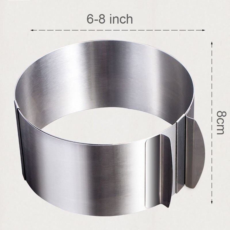 1-2 Stuks Verstelbare Ronde &amp; Vierkante Mousse Ring Set Rvs Mousse Ring Mold Wedding Cake Bakvorm cake Decorating Tool