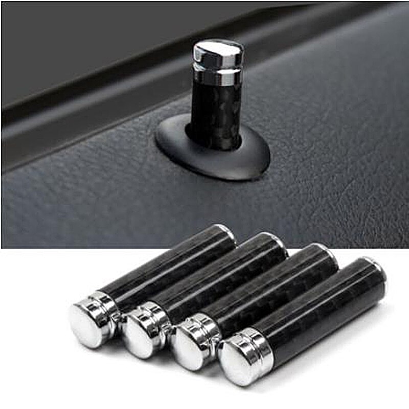 Carbon Fiber Bolt Door Lock Stick Pin Cap Case Car Accessories for Dodge Charger Ram 1500 Challenger Jeep Grand Cherokee Caravan