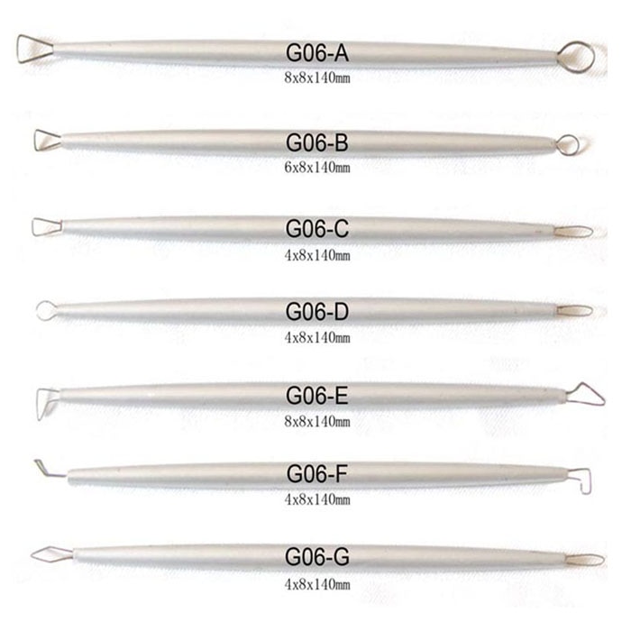 Polymer Clay Tool Aluminum Stainless Steel Wire Pottery Ceramic Sculpting Carving Loop Ribbon tools kit 7Pcs/set