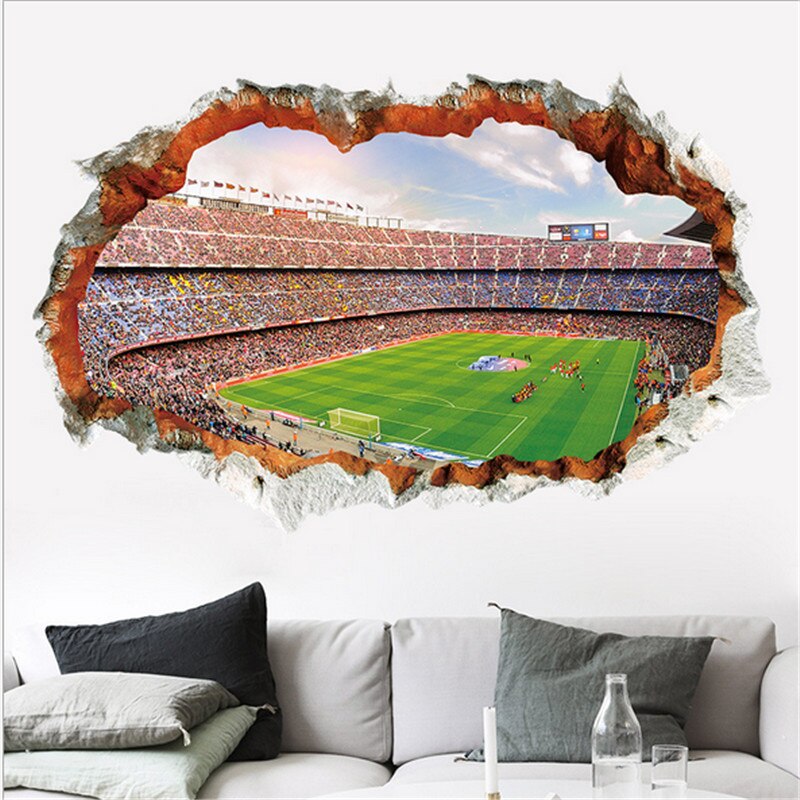 3d vivid football soccer ball wall stickers living room bedroom wall decals decoration diy mural art posters