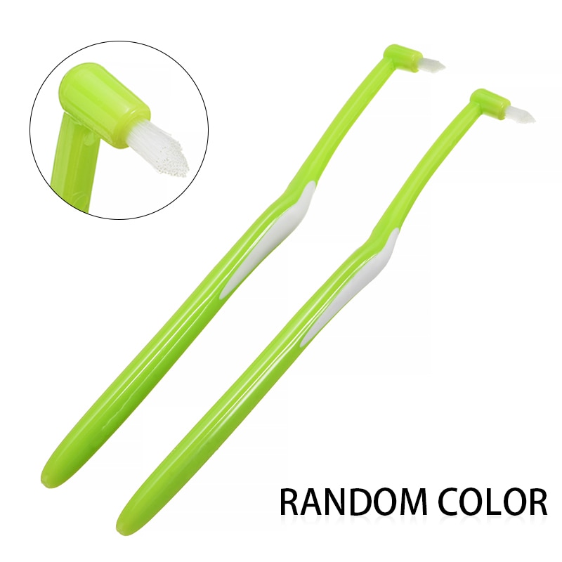 2pcs Dental Floss Teeth Interdental Brush Tufted End Small Head Soft Hair Interspace Toothbrushes Orthodontic Clean Tool