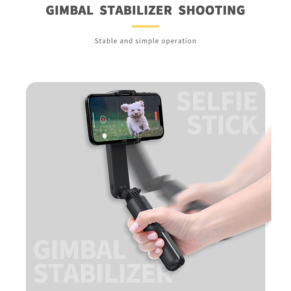 L09 Single Axis Mobile Phone Stabilizer Handheld Gimbal Fill Light Bluetooth Automatic Balance Tripod Anti-Shake Selfie Stick
