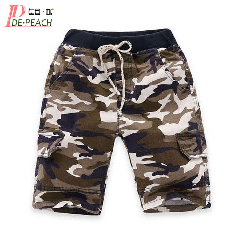 Pantalones cortos DE algodón para bebés DE PEACH , pantalones deportivos DE camuflaje para niños, pantalones casuales a la hasta la rodilla para niños