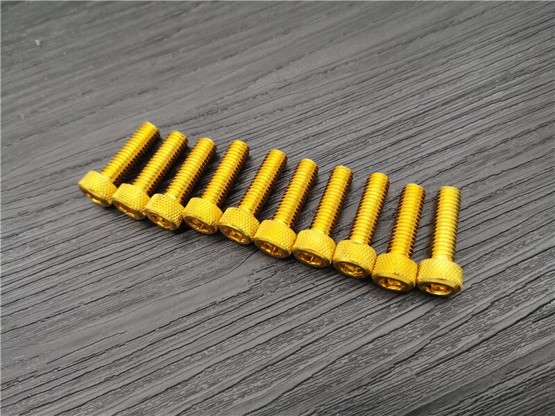 M6 x20mm 10pcs Aluminum Hex Socket Cap Head Screws Repair Tool M6 Socket Cap Screw Titanium Ti Bolt moto fixing Nuts Bolts