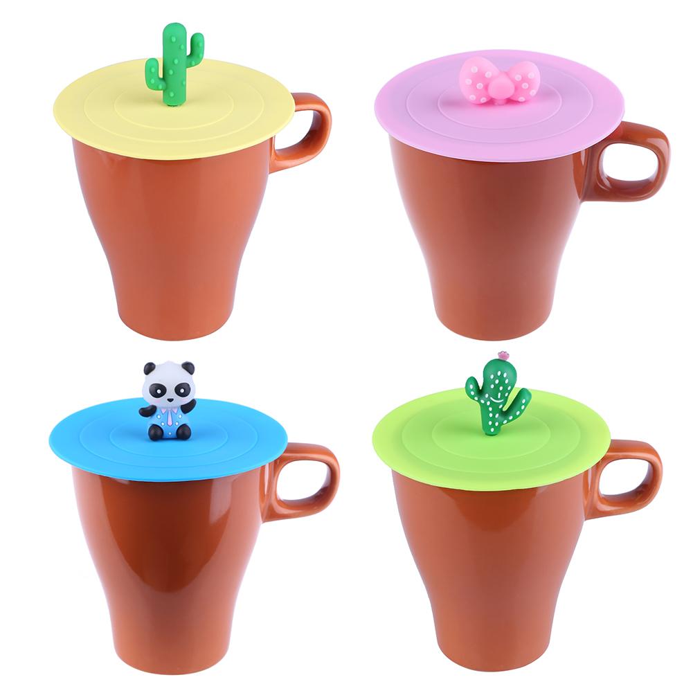 Siliconen Afdichting Lekvrije En Stof-Proof Water Cup Cover Kan Worden Hergebruikt Cartoon Cactus Panda Thee Cup Cover kan Worden Gewassen