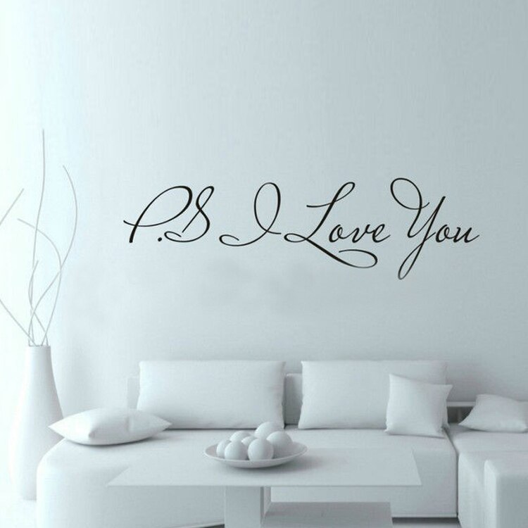 PS I Love You Wall Stickers Decal Home Decor Famous Inspirational Quotes Living Room Bedroom Wall Decor