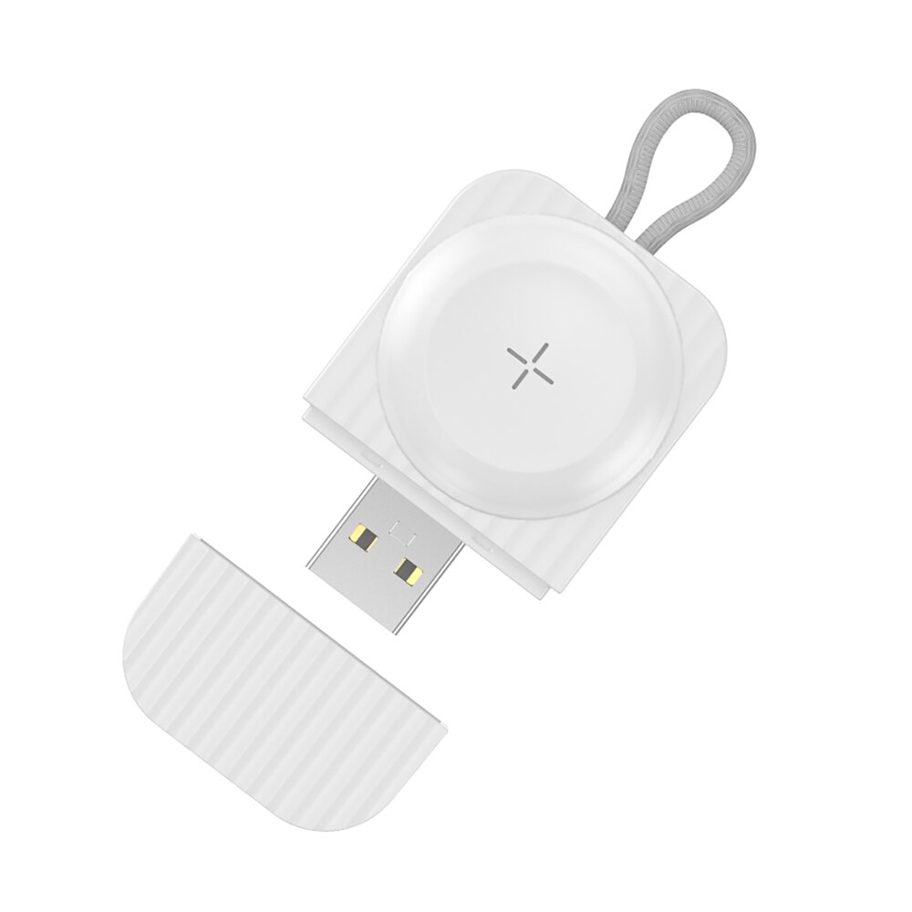 ROCK Wireless Charger for Apple Watch Series 7 6 5 4 3 Portable Magnetic Qi Wireless USB Fast Charging Dock for iWatch SE 2 1: USB-A White