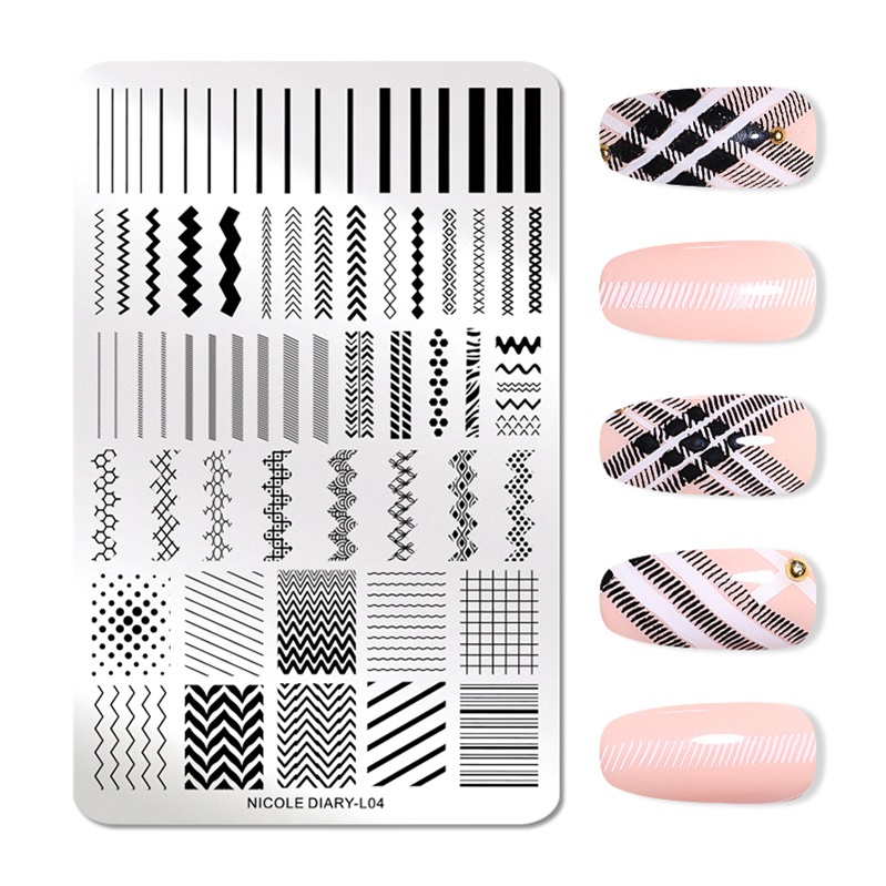 Nicole Dagboek 14.5*9.5 Cm Nail Stempelen Platen Bloemen Lotusblad Afbeeldingsstempel Sjablonen Art Stencil Diy Gereedschap: 46229
