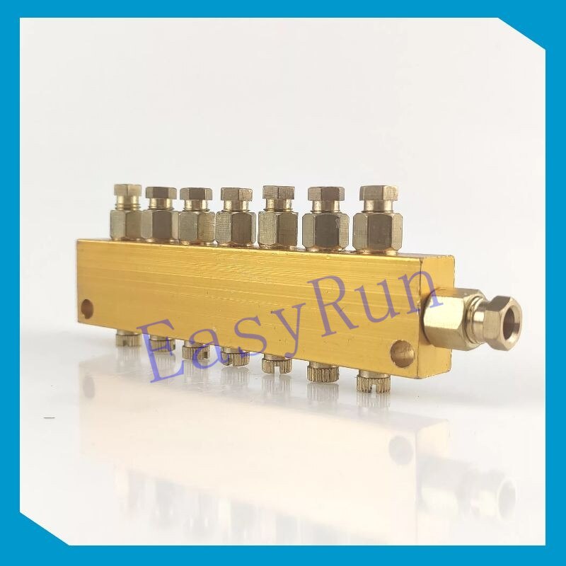 Details about Brass 7 Way Adjustable Lube Oil Grease Distributor Valve Manifold Block Centra