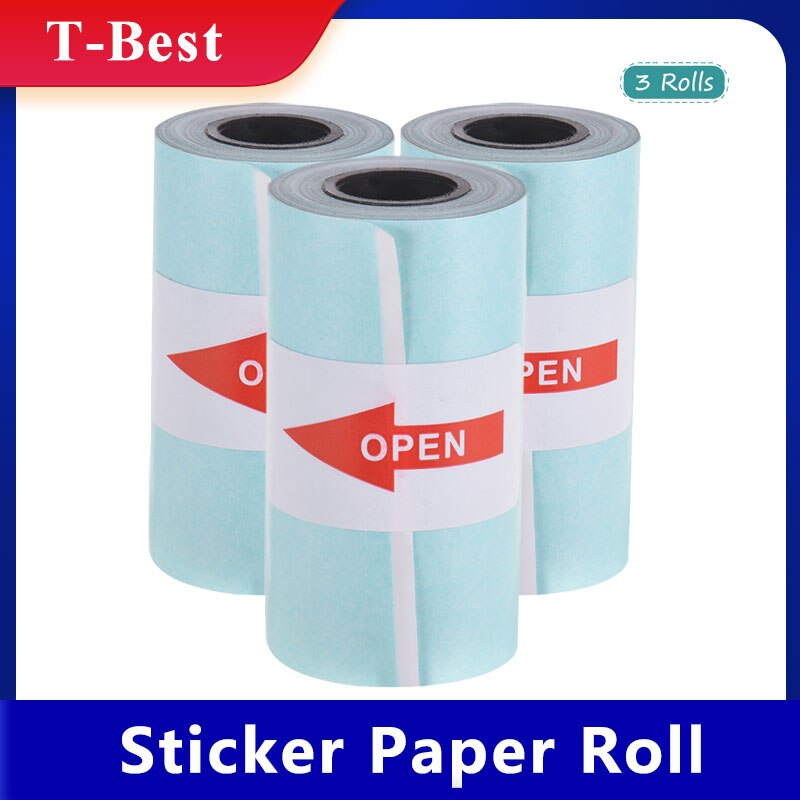 Papel térmico direto do rolo do papel 3 da etiqueta imprimível com 57*30mm autoadesivo (2.17 * 1.18in) para o bolso p1 do bolso do peripage a6/p2