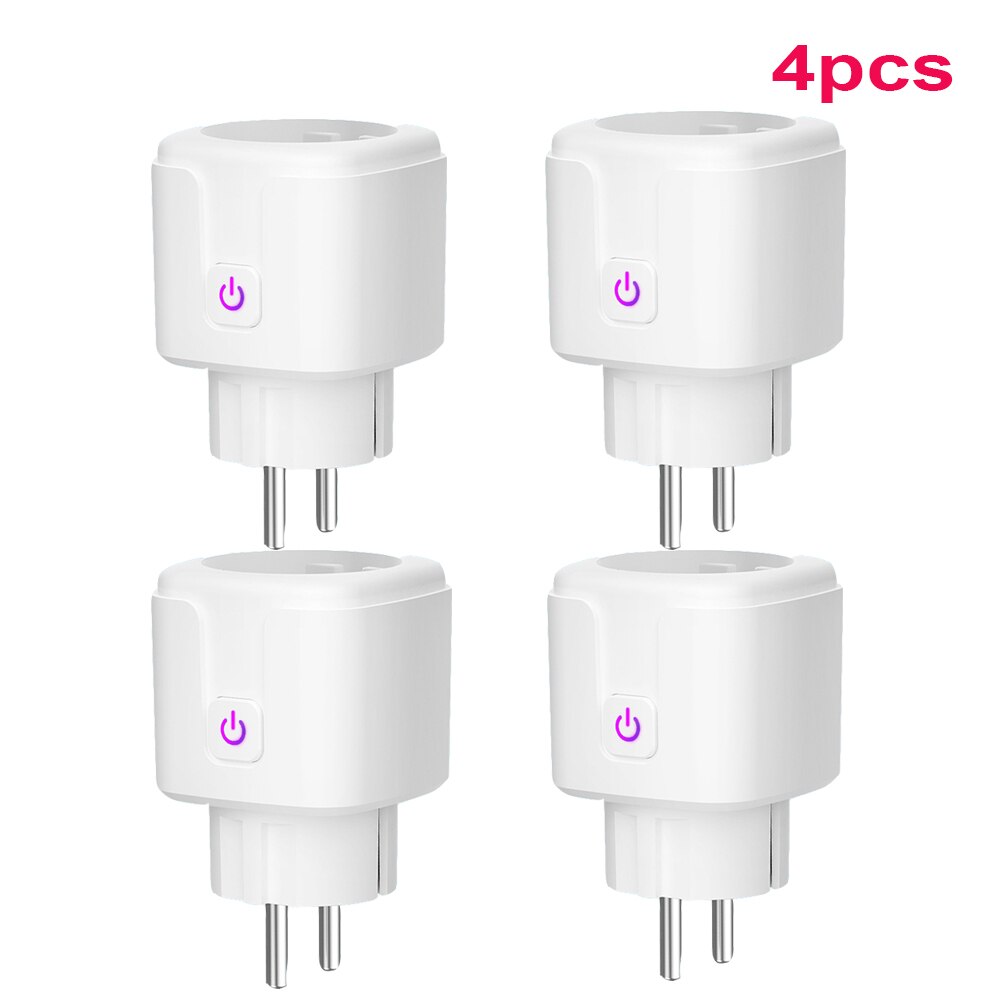 Wifi Smart Socket Smart Home Wifi Wireless plug with Power Monitor Timing Function Alexa Google Home Voice control 16A AC 220V: 4pcs plug