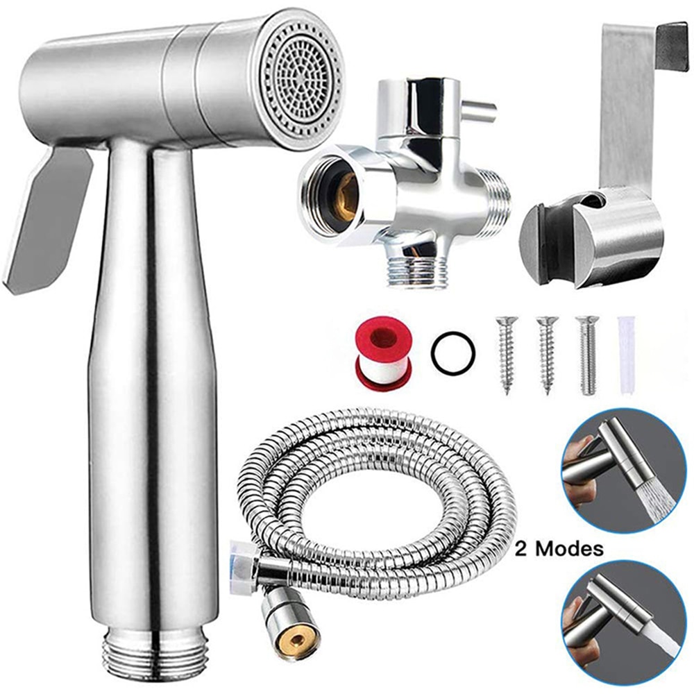 Acero inoxidable 304 Set de bidé inodoro Bidet rociador grifo baño pulverizador de mano cabeza de ducha de las mujeres de la limpieza