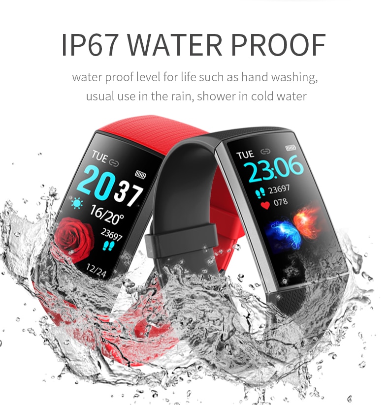 1.14Inch Smart Band Touchscreen Hartslag Bloeddruk Smart Horloge Polsbandje Waterdicht Gezondheid Fitness Armband Smarthwatch