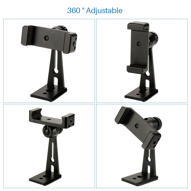 Ulanzi ST-04 Tripod Clamp Mount Smartphone Holder Mount Adapter w Bluetooth Remote Shutter Live Tripod for iPhone Android Mobile