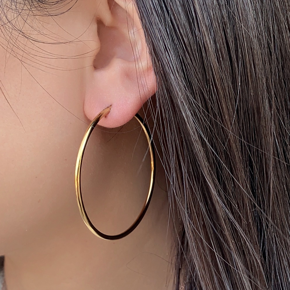 Stainless Steel Oversized Big Hoop Earrings For Women Basketball Brincos Large Round Circle Earrings Hoops Punk Jewelry