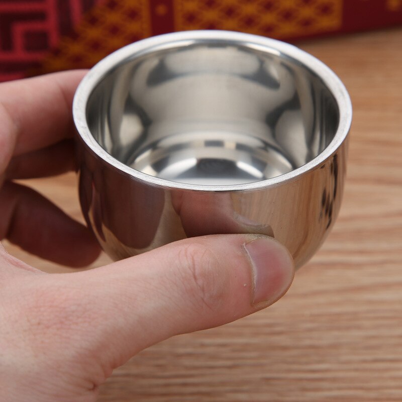 Taza de café de acero inoxidable de doble pared, vaso portátil de viaje, jarra de café, leche, té, tazas de agua para oficina, 80ml/160ml, 2 piezas