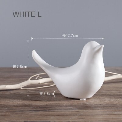 nordisch Kreative Weiß Keramik Vogel Figuren Heimat Dekoration Zubehör Party Handwerk für Wohnzimmer verwöhnen Hochzeit Ornamente: L-Weiß