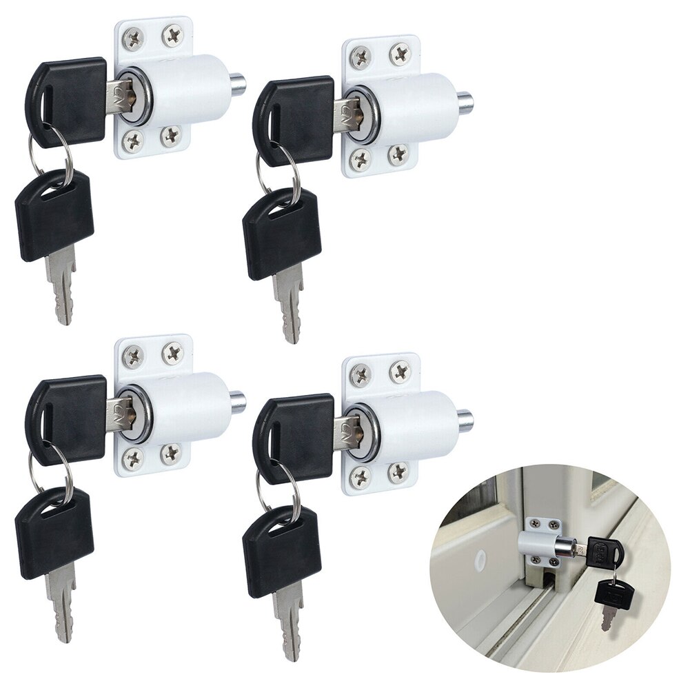 Alloy Bolt Catch Lock Cylinder Locking Security Sliding Door Window 4*