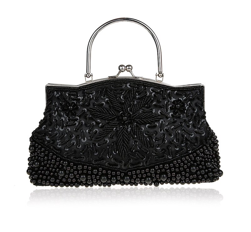 Retro Kralen Sequin Bag Handgemaakte Kralen Ambachtelijke Tas Elegante En Praktische Cheongsam Zak Selling Goed Portemonnees: Black