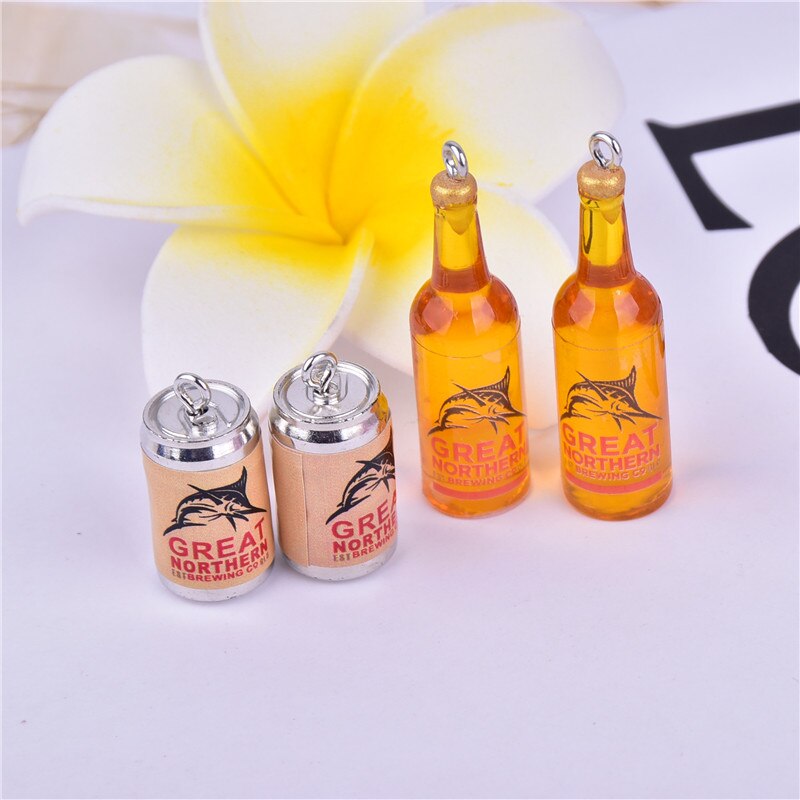 10 stück/packung, 3d hai-bierflaschen-anhänger aus kunstharz für ohrringe, schlüsselanhänger und schmuckherstellung