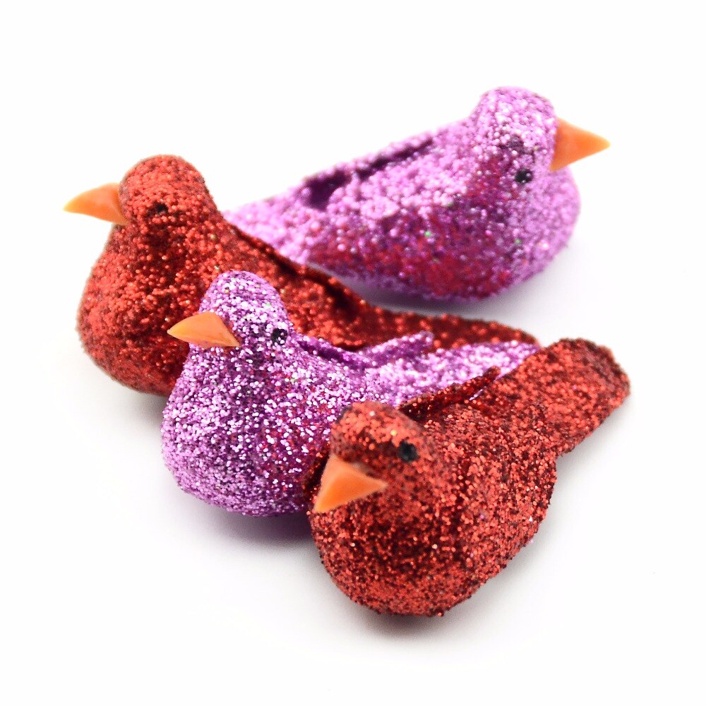 6 Stuks Wit En Roze Kunstmatige Foam Vogels Bruiloften Kerstboom Decoratie Diy Handwerk Accessoire Krans Scrapbooking