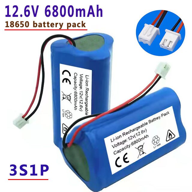 12V 6800mAh 18650 Lithium ion Rechargeable Battery pack 3S1P Speaker flashlight CCTV Camera GPS search light equipment