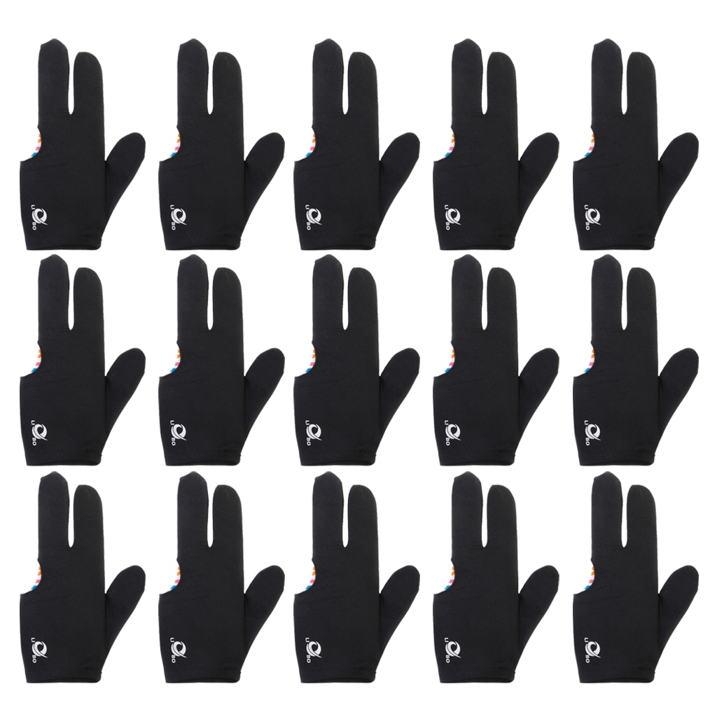 15 Stuks Professionele Zwarte Snooker Pool Biljart Cue 3 Drie Vinger Handschoen Links Rechterhand Biljart Accessoires