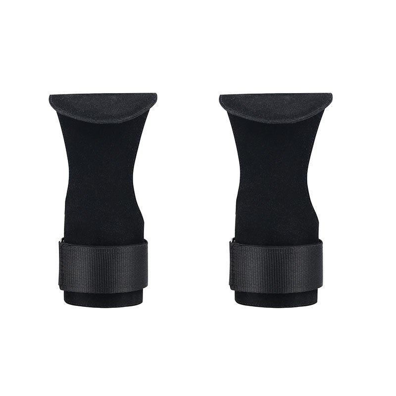 Gants de gymnastique antidérapants en cuir de vache, poignées, coussinets de levage, ceinture de puissance, d&#39;entraînement, Crossfit, gants de Fitness, Protection des paumes: black 1 pair