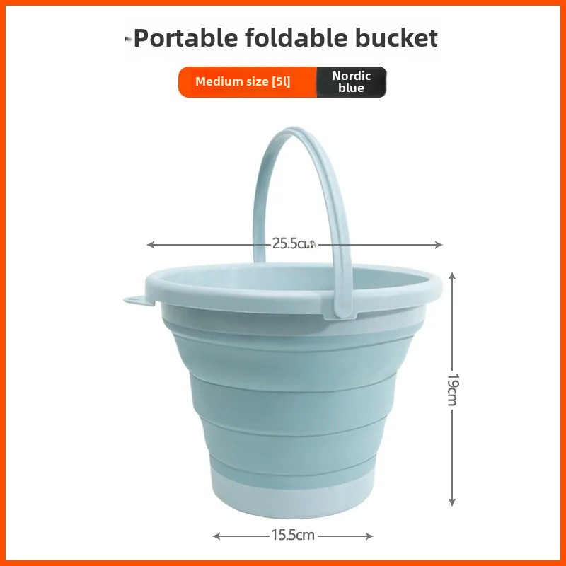 Portable Foldable Multi-Function Bucket Car Travel Fishing Pen Washing Basin Outdoor Use Collapsible Water Container Home Goods: transparent
