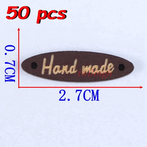 twilingh 50Pcs Natural Color Wooden Buttons Handmade Letter Love 2 Holes: shape 7 50pcs