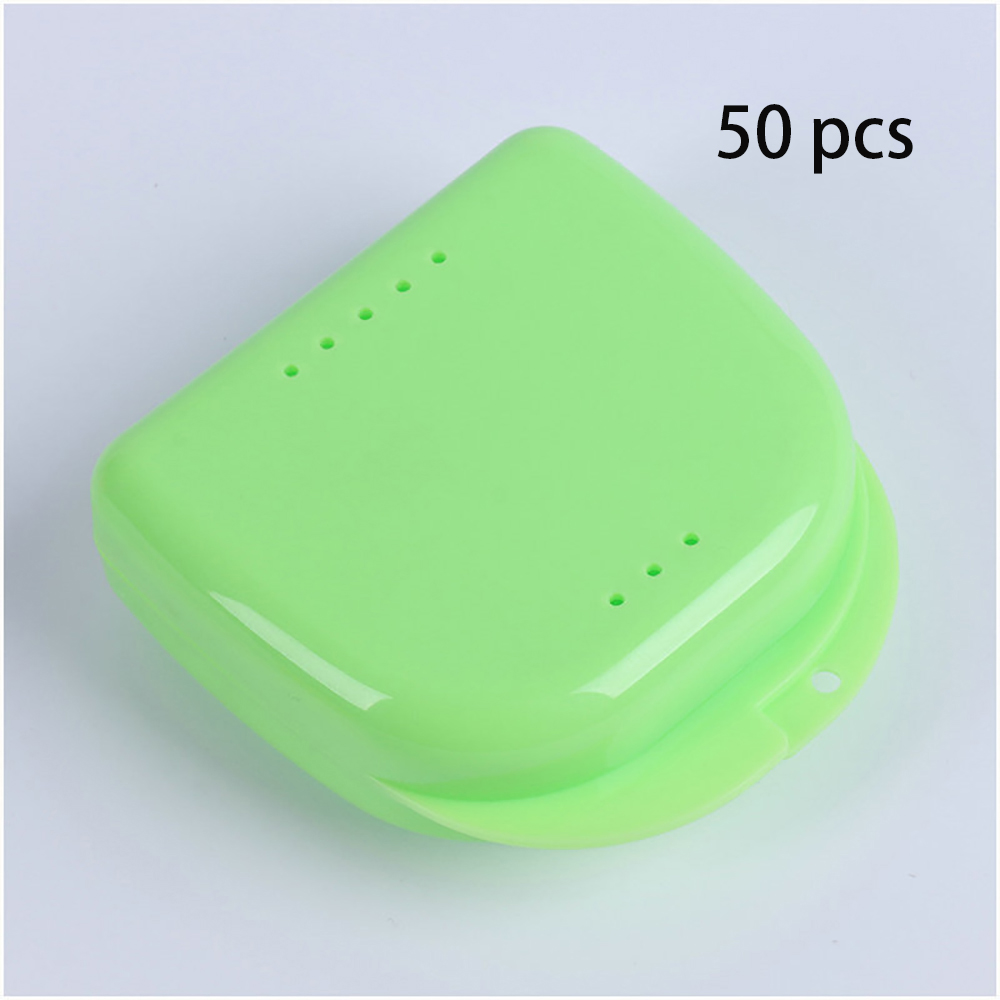 50 stücke Prothese Kasten Tablett fallen Zahn Kieferorthopädische Halter Farbe tablett Lagerung Kasten Kunststoff Zähne Container Falsche Zähne Schutz: Grün