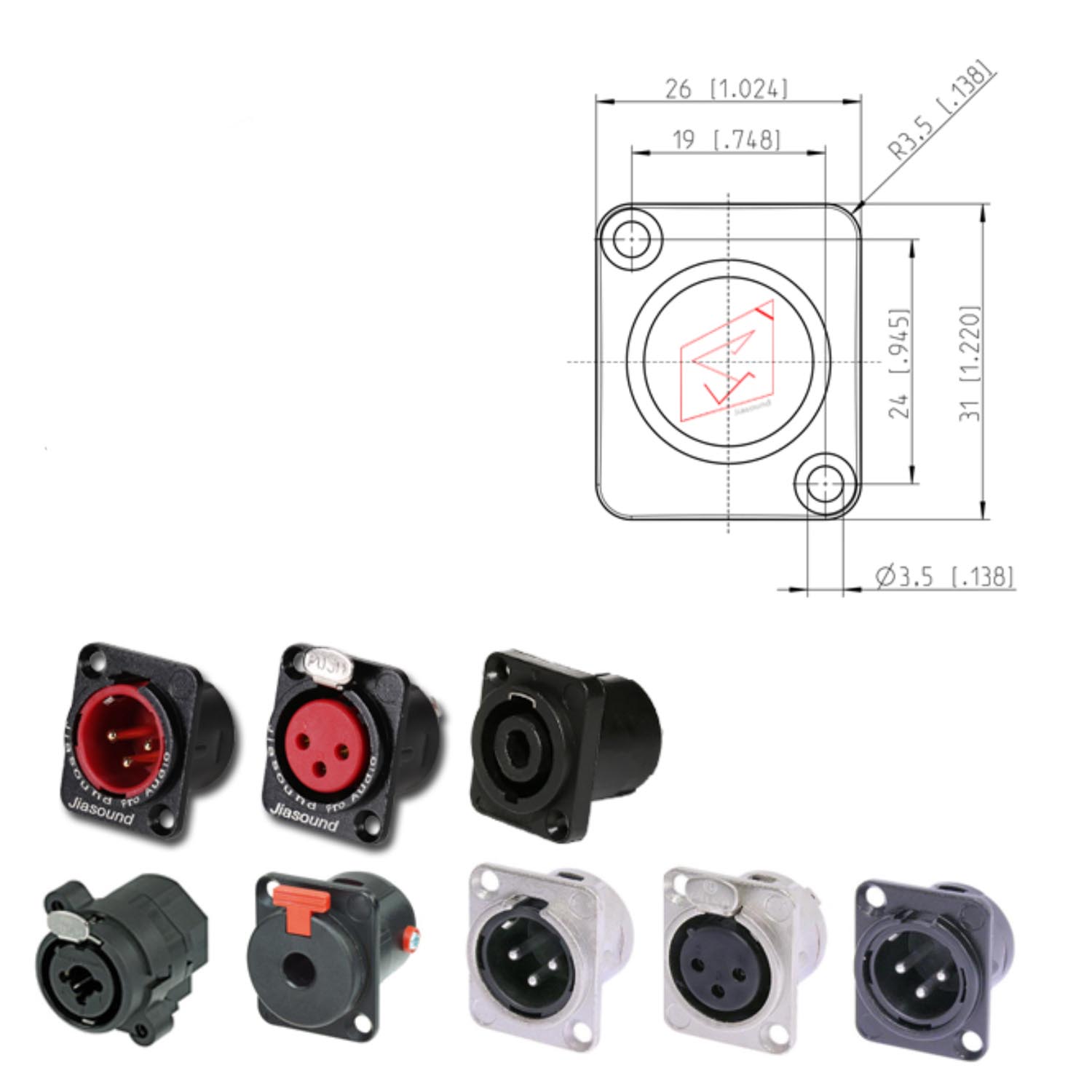 Panel de conexión de estante DIY 1U 4 8 12 16 vías 1U 2U 24 vías XLR USB tipo C SDI 6,35 Combo ST-8mp Cat6