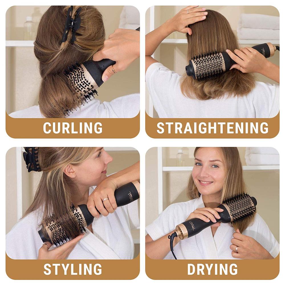 Hete lucht föhn borstel en volumizer 4 in 1 negatieve Ionen 1000W Stijltang en Curler voor alle haar soorten styler kam