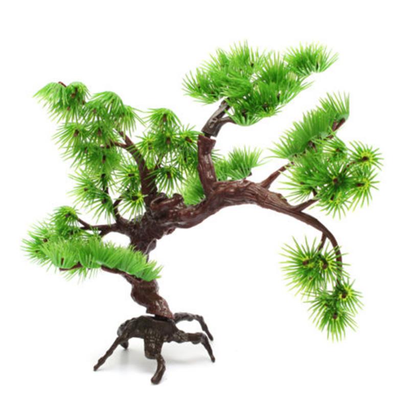 Bonsái Artificial de plástico, ornamento de bonsái, árbol de pino Artificial, decoración de plantas, acuario, accesorios para acuario